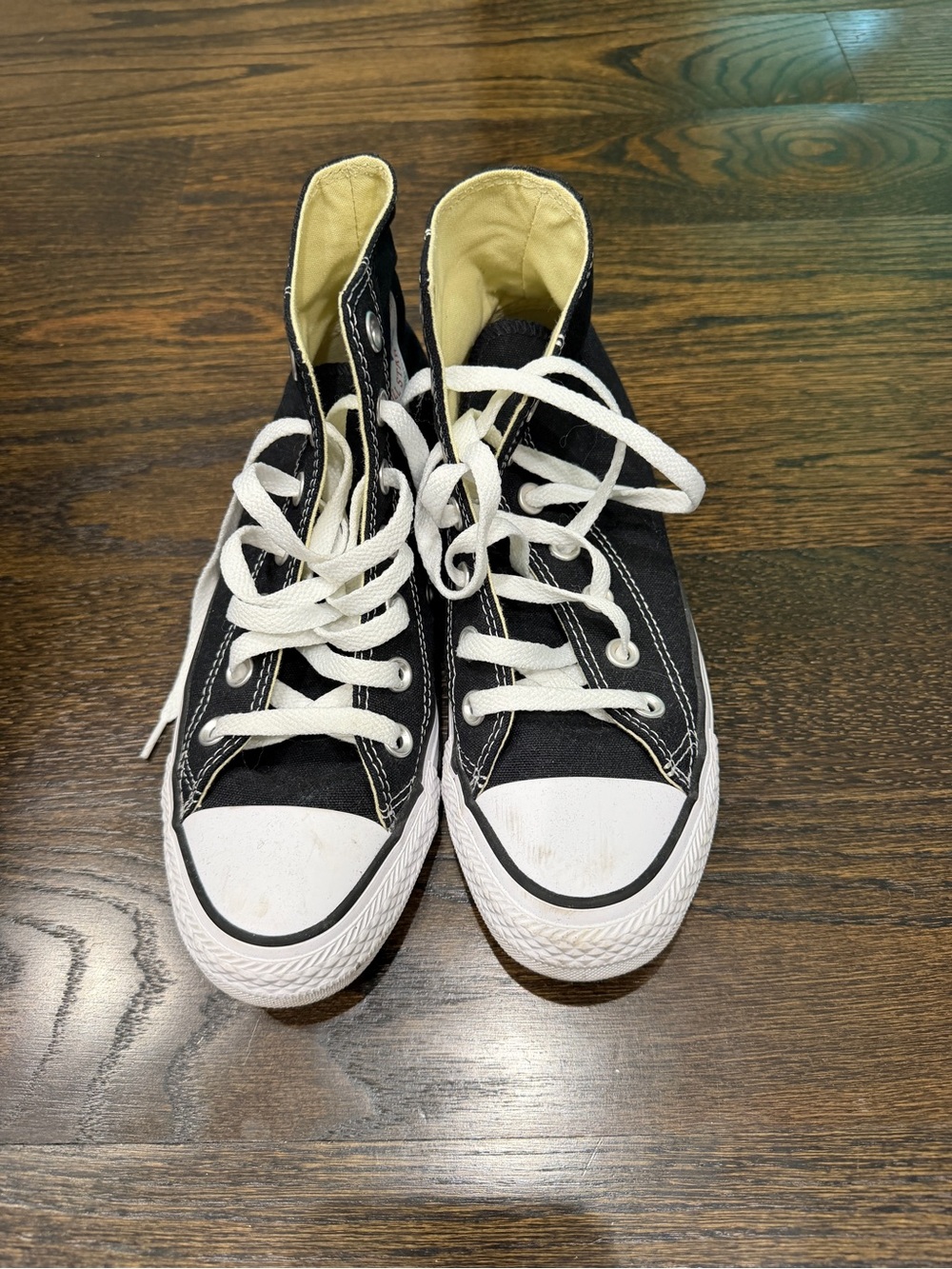 Women’s Converse Black High-Top Canvas Sneakers with White Accents